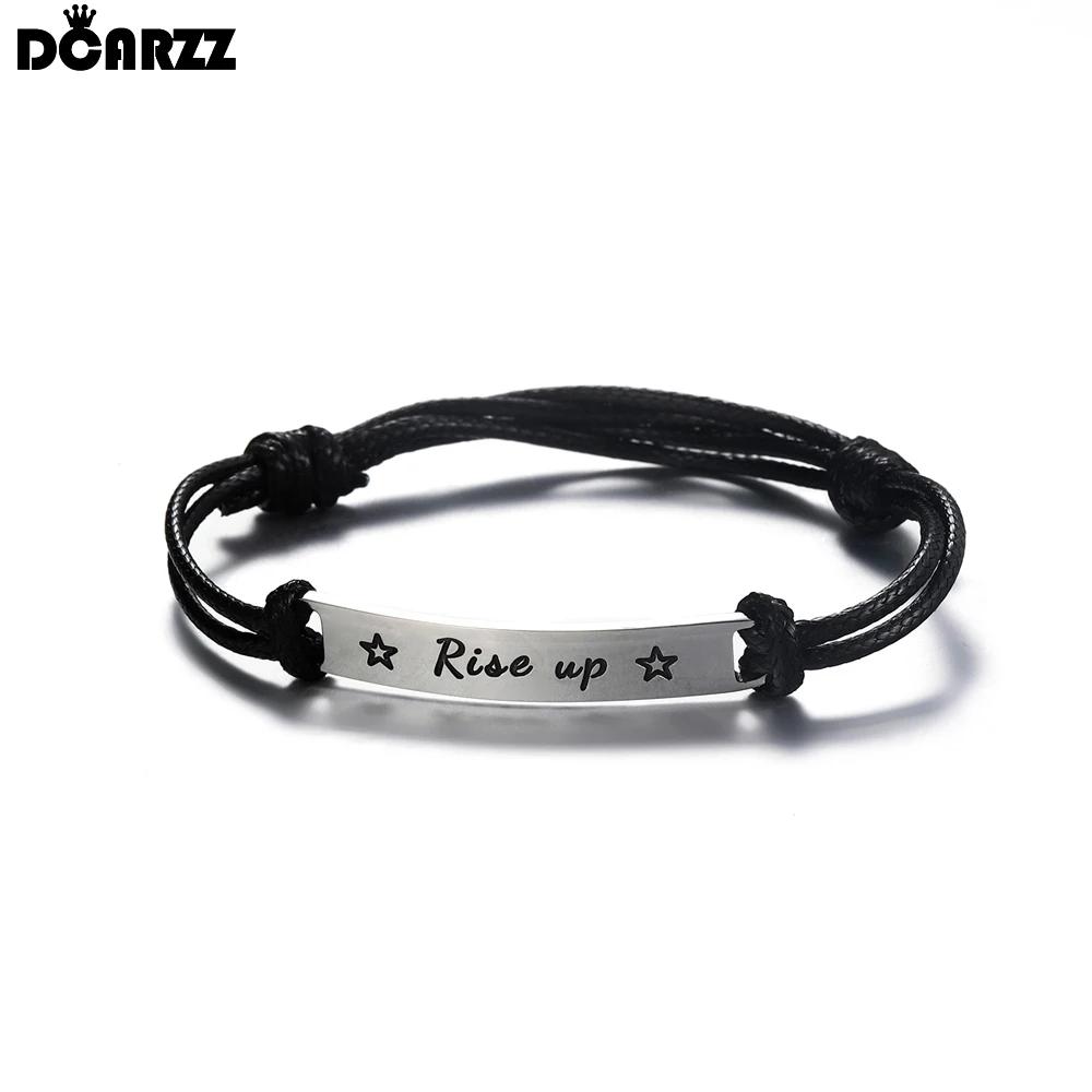 DCARZZ Stainless Steel Rise up Charm Bracelet Bangle Music Theme Jewelry for Women Men Gifts