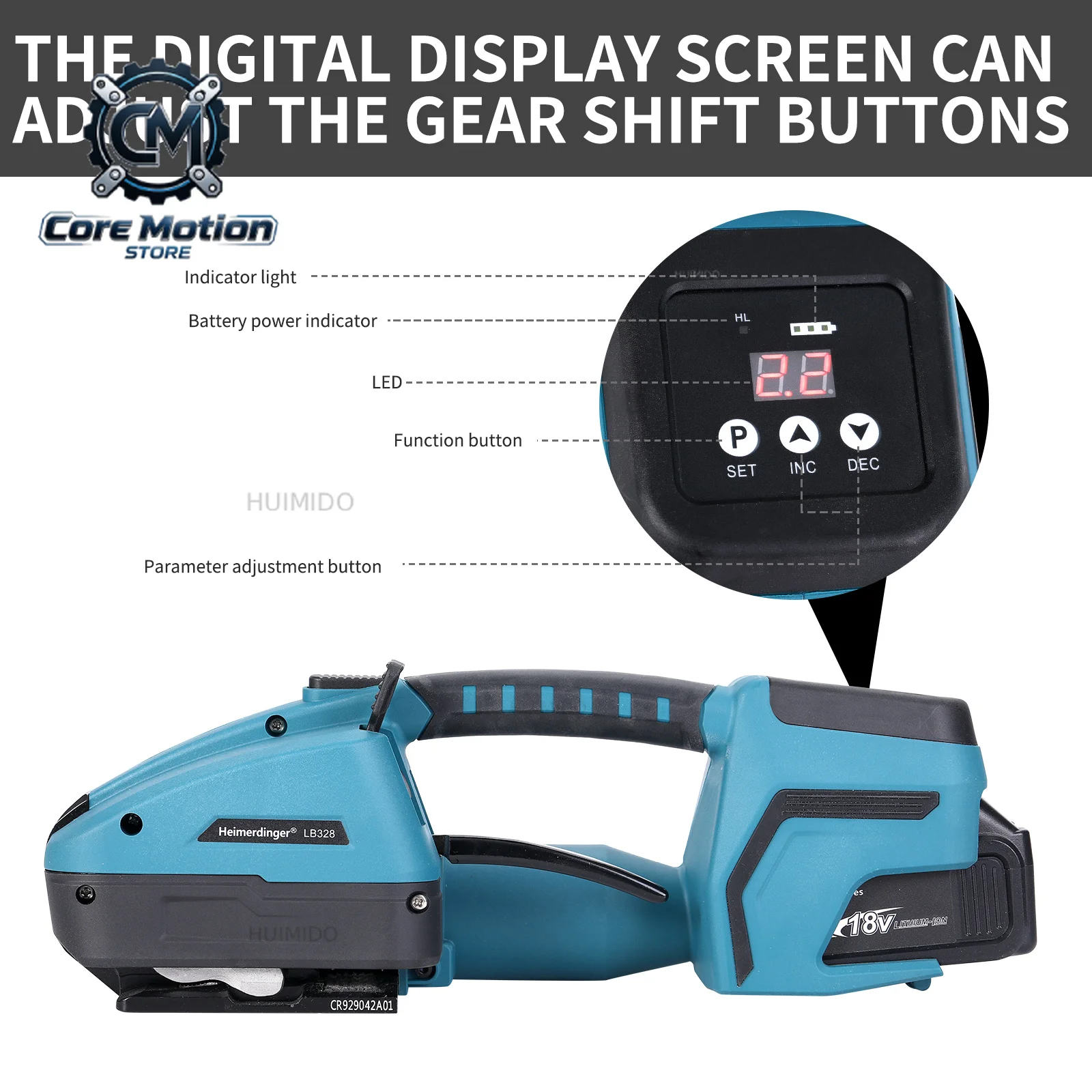 18V Strapping Machine 13 16mm PET PP Digital Display One Button Welding Portable Auto Baler No Battery