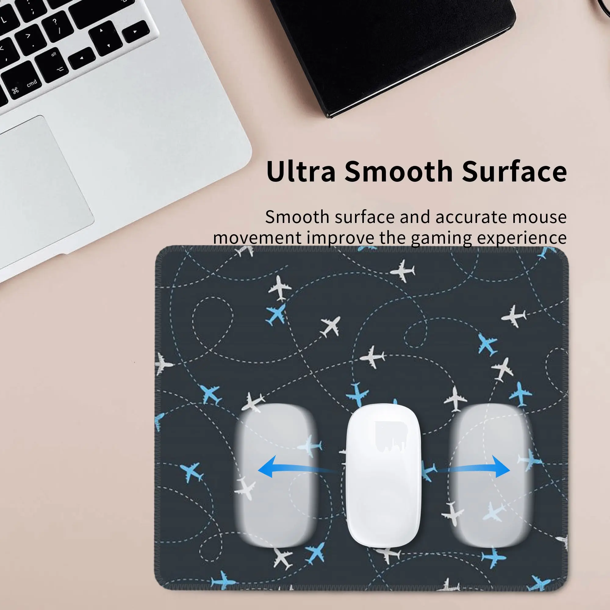Airplane Flight Routes Captain Aviator Pilot Mouse Pad Computer Keyboard Mouse Mat Gamer PC Laptop Desk Mat Office Table Mats