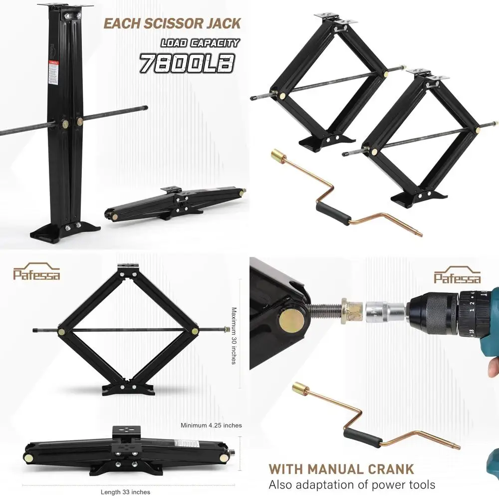 

Heavy-Duty 7800lb 30 Scissor Jack Stabilizer for RV Trailers and Campers with Crank Handle