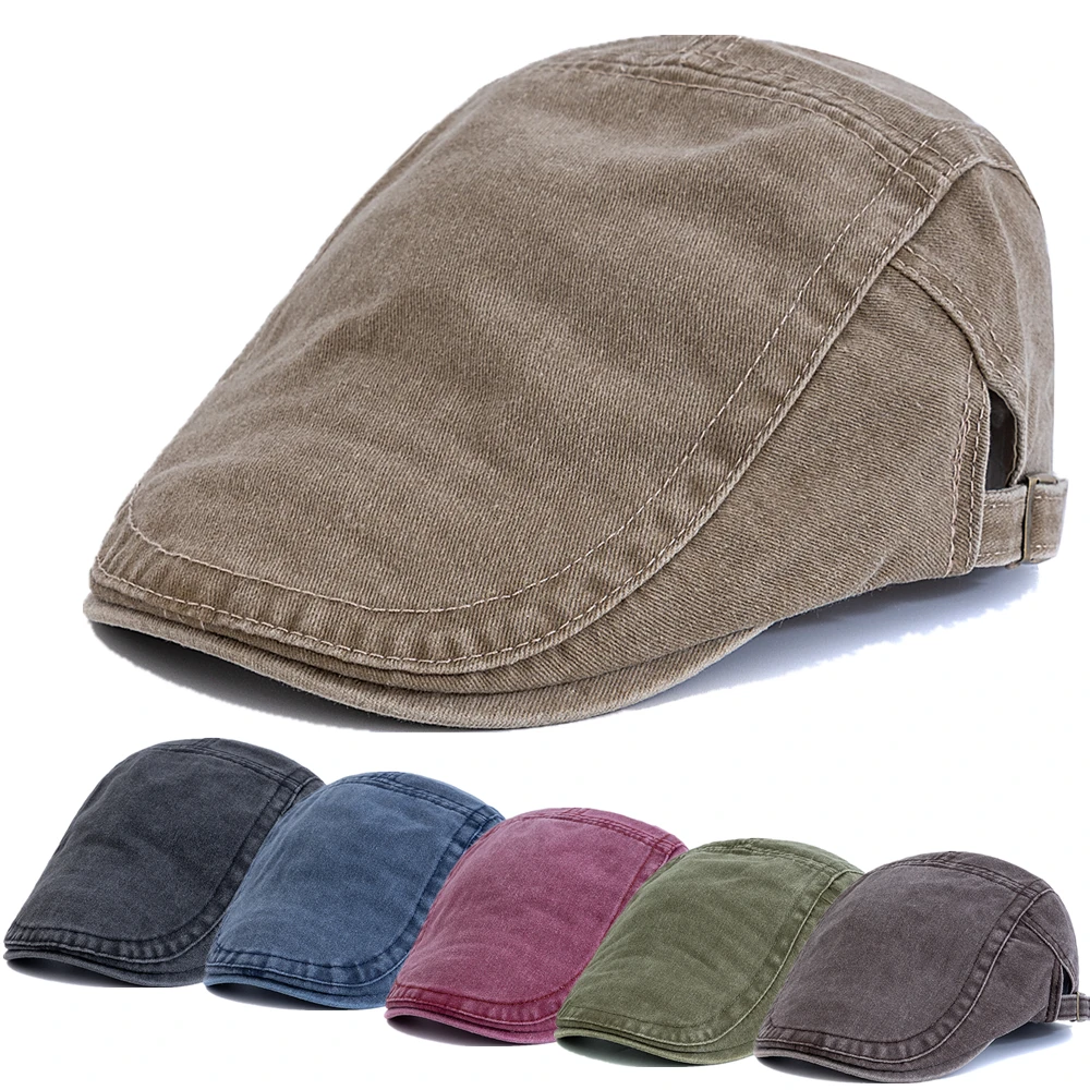 Hot Sale Unisex Summer Outdoor Flat Hat Sports Cotton Beret Caps Solid Color Casual Peaked  Caps Stylish Casual Sun Hats
