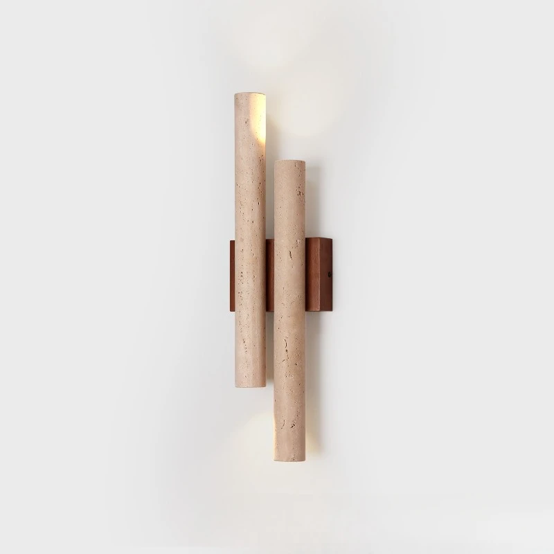 Yellow travertine strip wall lamp wall lamp Chinese living room TV background wall led atmosphere