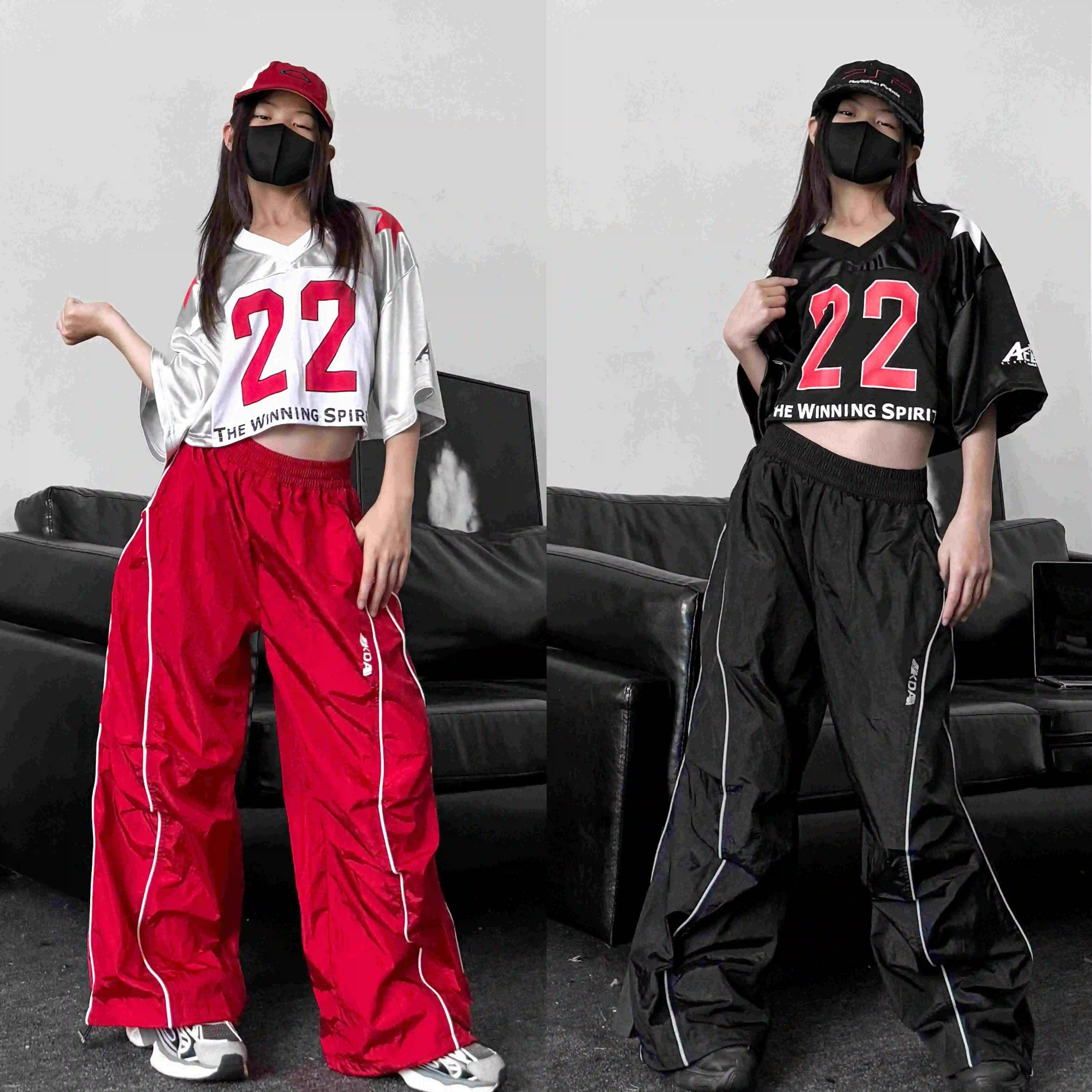 

Children Hip Hop Dance Costumes For Girls Crop Tops Loose Pants Streetwear Modern Jazz Performance Stage Rave Clothes DQS19772