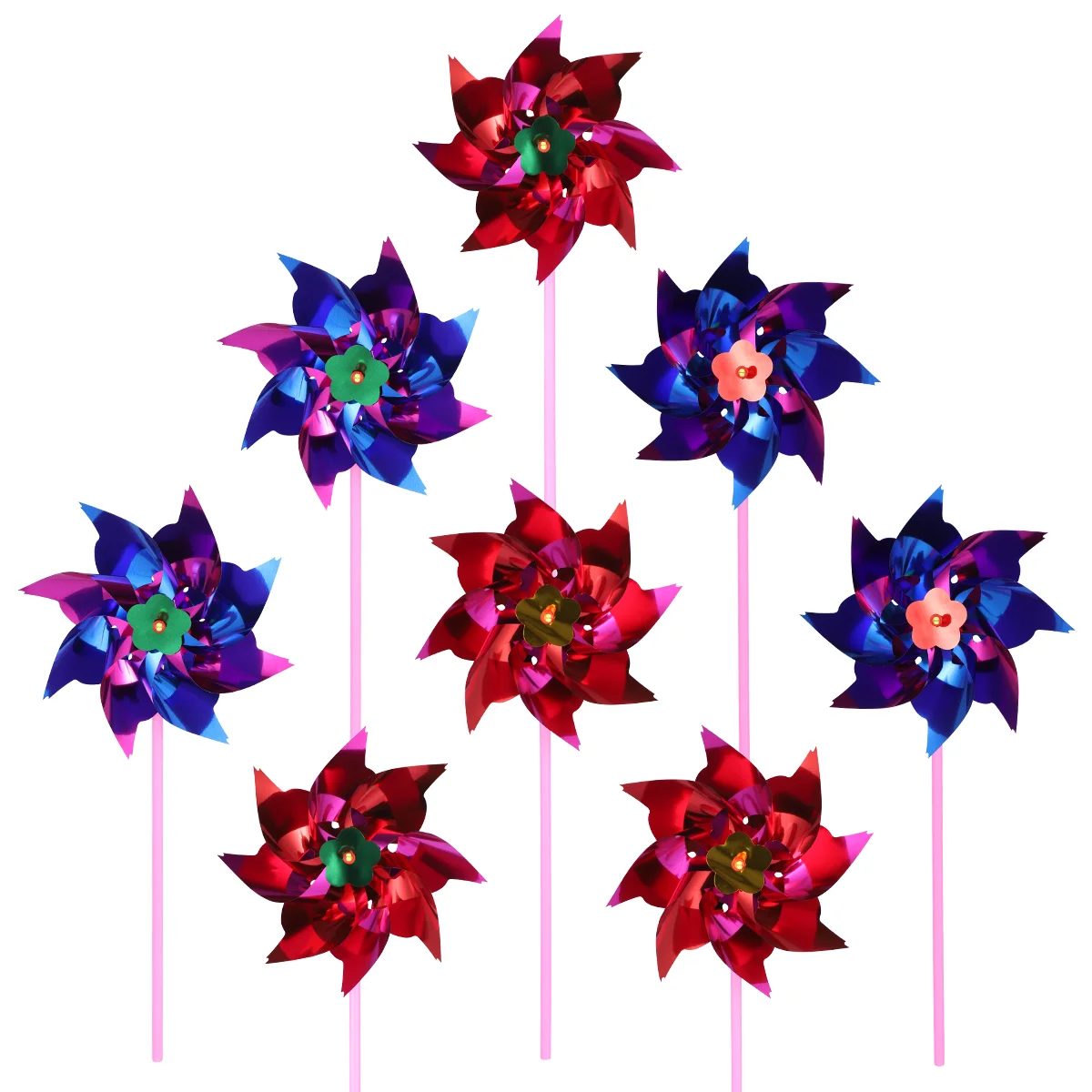 Toyvian 20pcs Plastic Rainbow Pinwheel DIY Windmill Colorful Toy for Kids Teens Toddlers (Random Color)