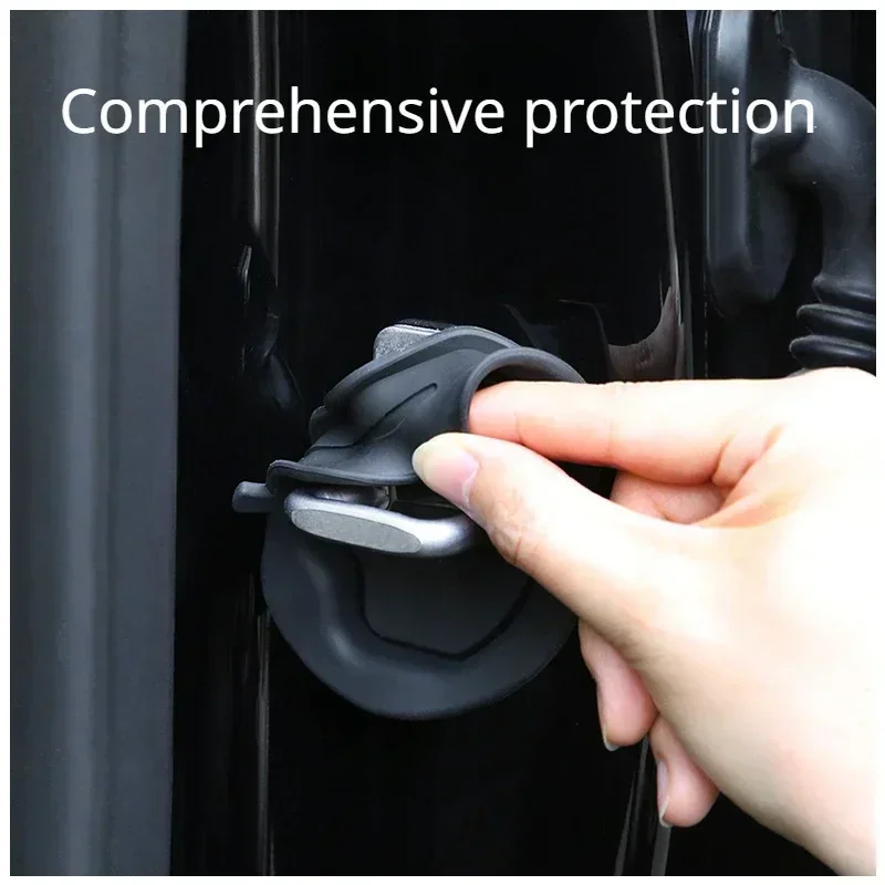 Car Door Closing Shockproof Silicone Cushion Mute Shock Absorber Protective Cover Car Door Latch for Tesla Model 3 Highland 2024