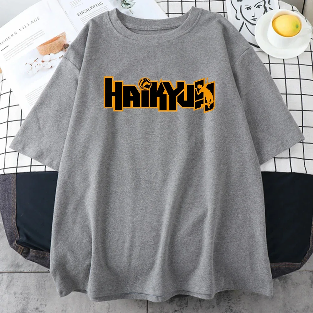 2024 Anime Haikyuu Manga Printed Men\'s New Short Sleeved Hip Hop Round Neck T-shirt Women\'s Cute Clothing in Japan