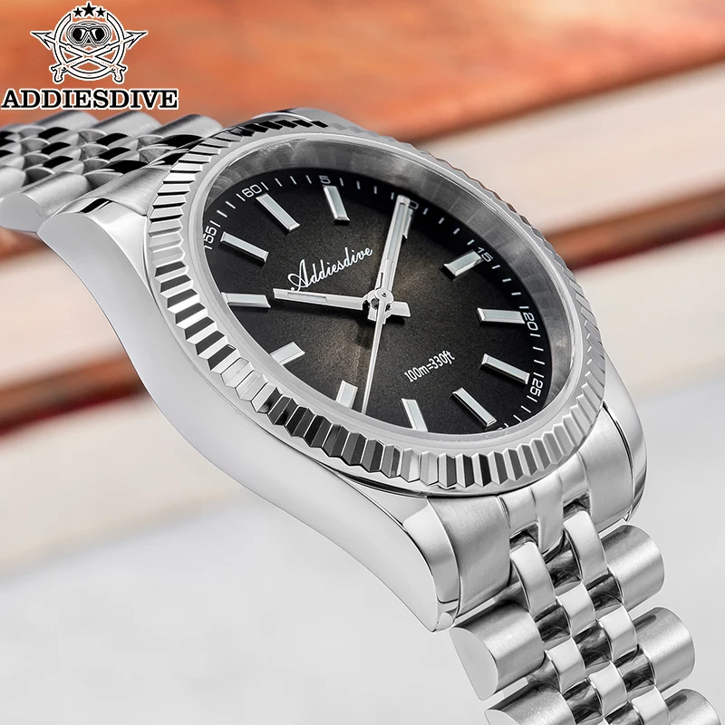 

ADDIESDIVE New VH31 Men's Watch Sapphire Glass 36mm Sunburst Quartz Watches 10Bar Waterproof Diving Luminous Wristwatch AD2073