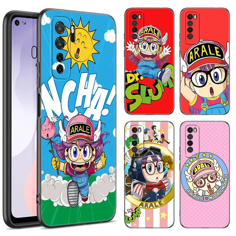 Dr Slump Arale Anime Black Silicone Phone Case For Huawei Nova 8 9 10 SE 11 Ultra 12 Pro 7i 8i 11i 11E Y70 + Y60 Y61 Y71 Y90 Y91