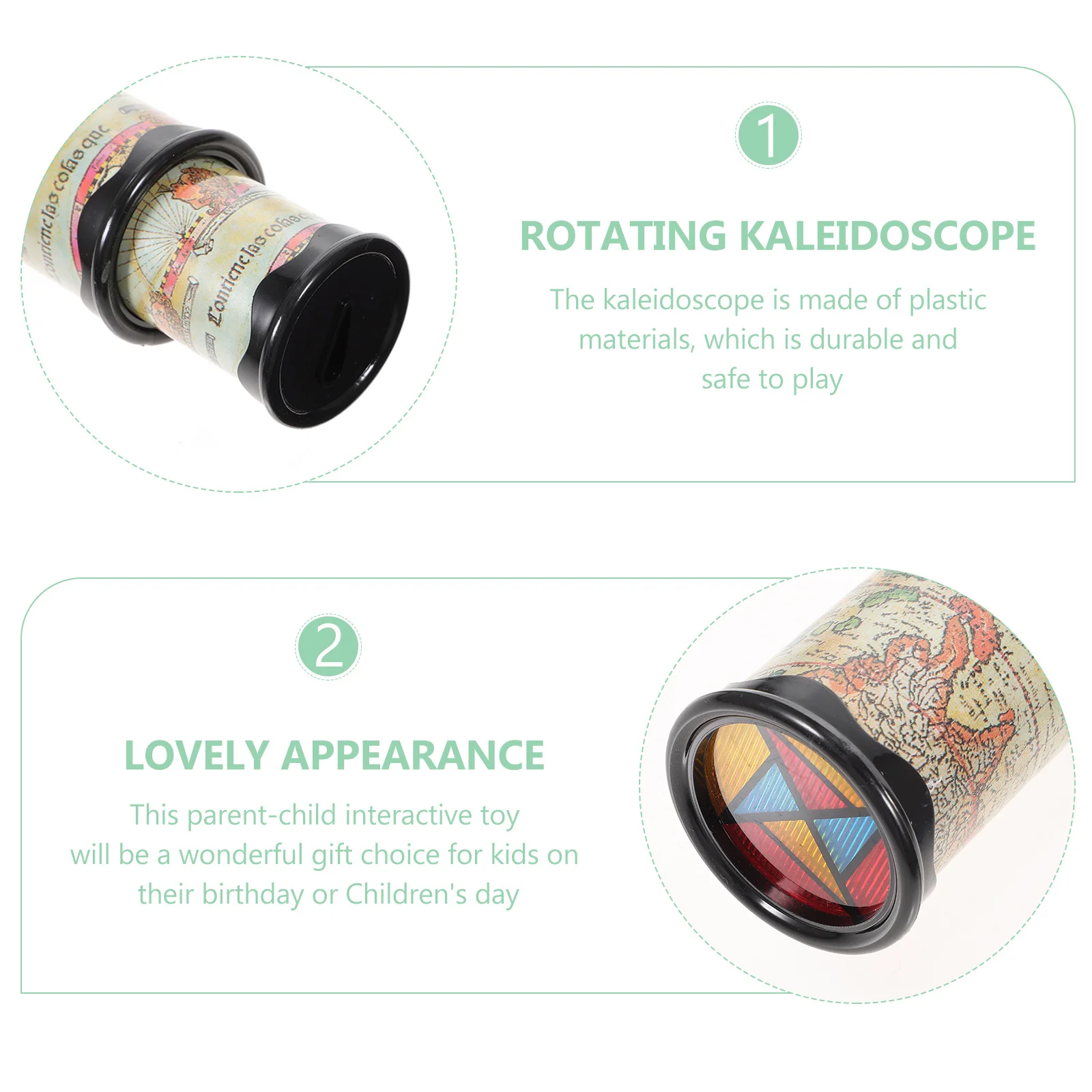 

2pcs Rotating Kaleidoscope For Kids Plastic Educational Plaything Parent-Child Interactive Fun Vision Development Scope
