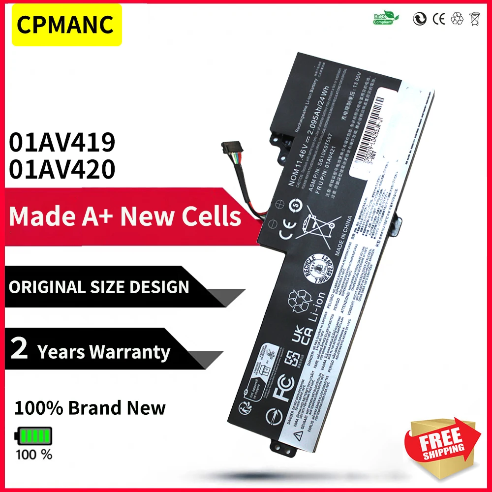 

Аккумулятор для ноутбука CPMANC для Lenovo ThinkPad T470 T480 серии 01AV419 01AV421 01AV489 01AV420 SB10K97576 SB10K97578
