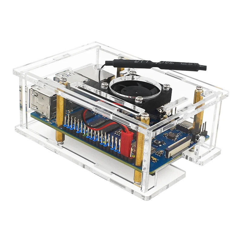 Orange Pi 3B Acrylic Case Transparent Shell Active Passive Cooler Optional Cooling Fan Aluminum Heatsink for New Version OPi 3B