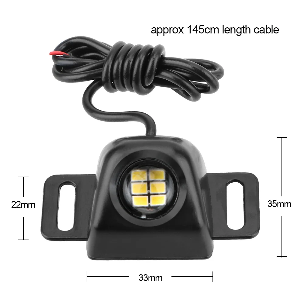 6500K 1pc DC 12V Car LED Eagle Eye Lights High Power Mini Auxiliary Reverse Light Backup Camera Illumination System