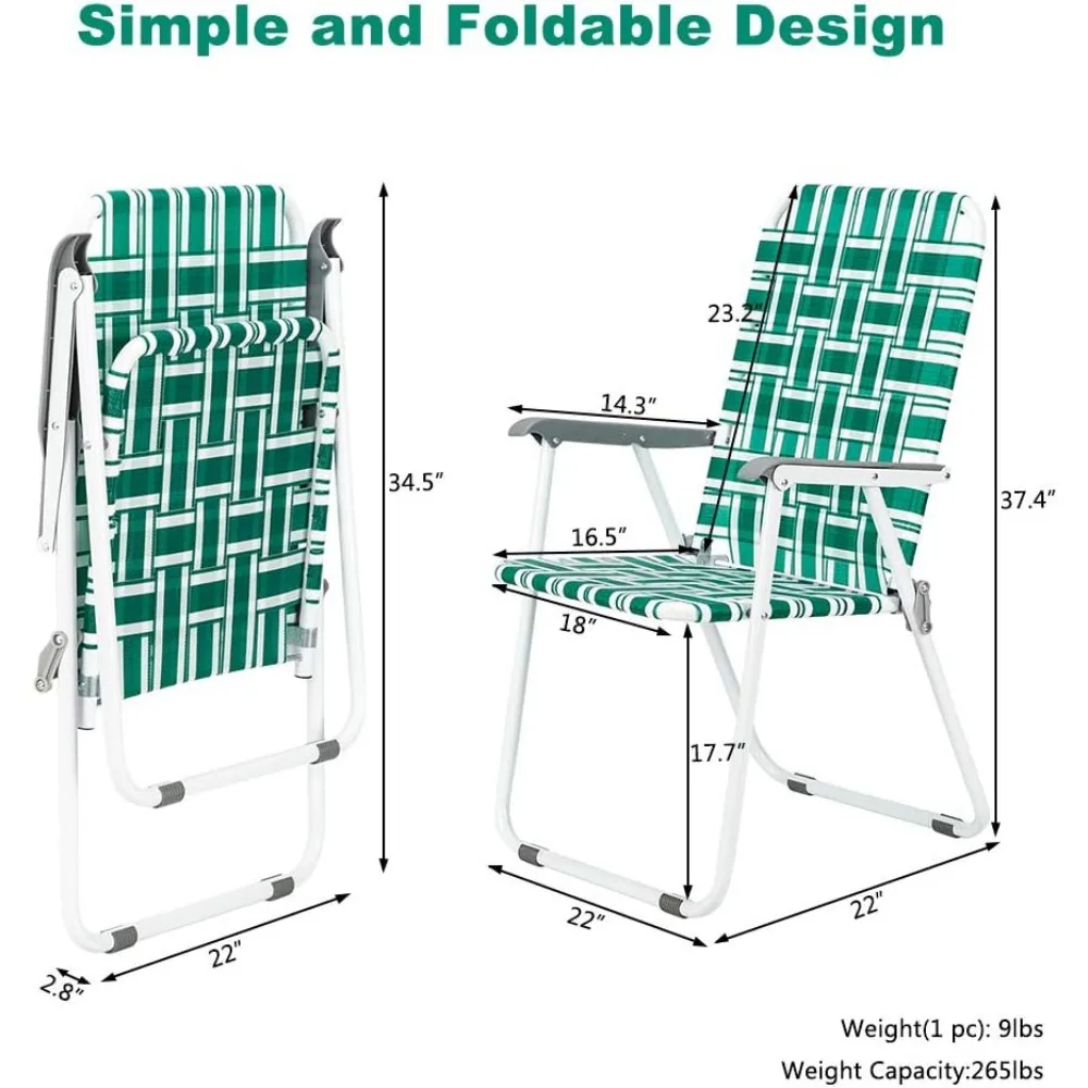 Outdoor Chair Set of 2, Heavy Duty Metal Pipes Add Strength and Durability, Garden Chair