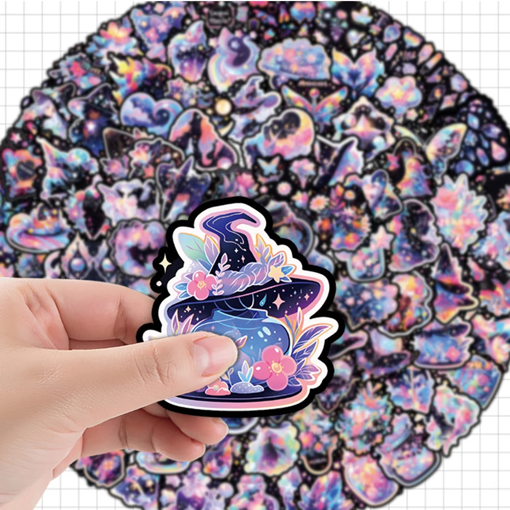 10/30/50/100pcs Cute Cool Cartoon Art Witch Magic Sticker Vinyl Waterproof Decals Laptop Suitcase Phone Decoration Sticker Toys