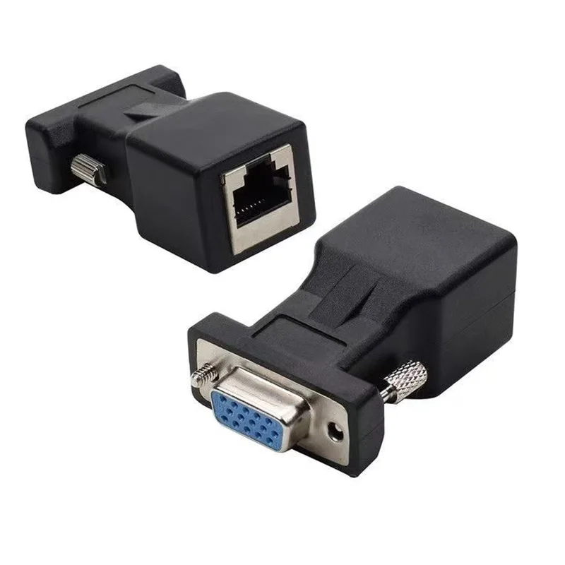 

RJ45 to VGA Extension Extender Connector VGA Male To Lan Cat5 Cat5e RJ45 cable Ethernet Female Adapter for PC Desktop Computer