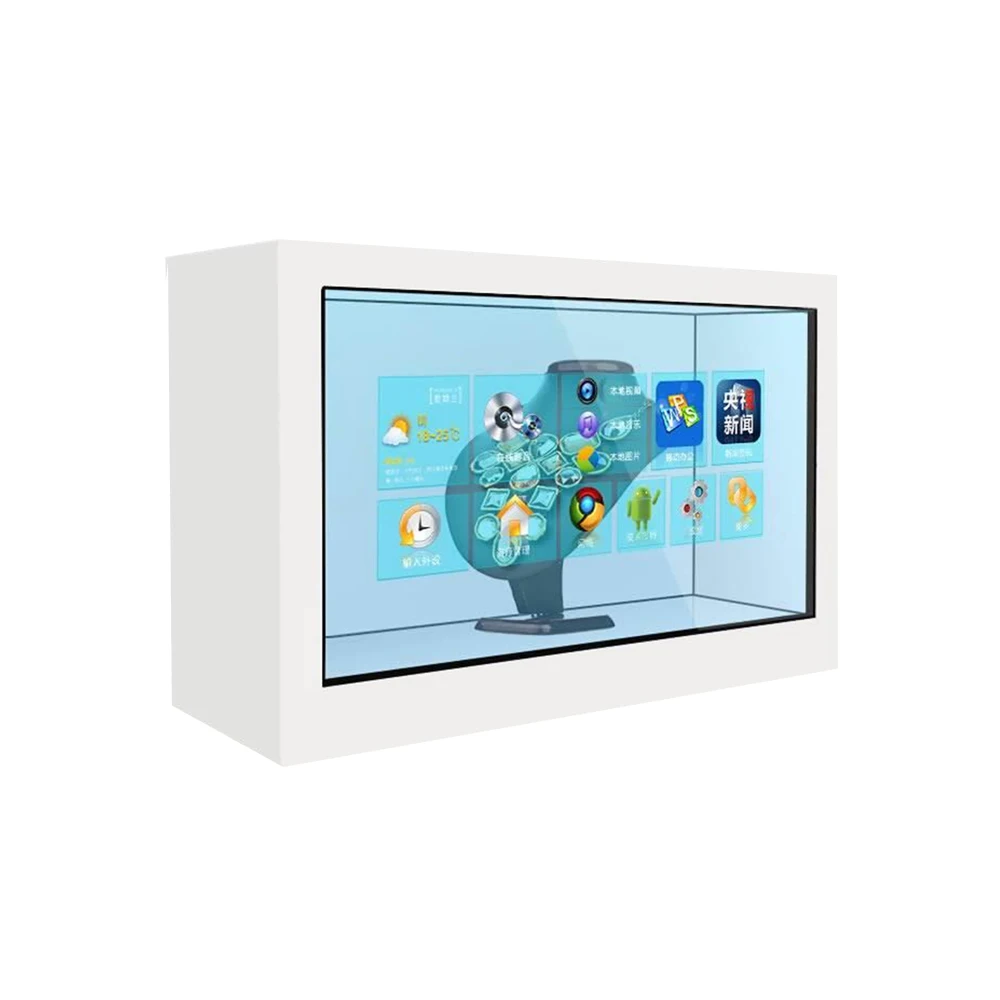 VISIGN Transparent Screen Display 3D Advertising Virtual Interactive LCD Display 32/42/65 Inch 3d Hologram Display Cabinet