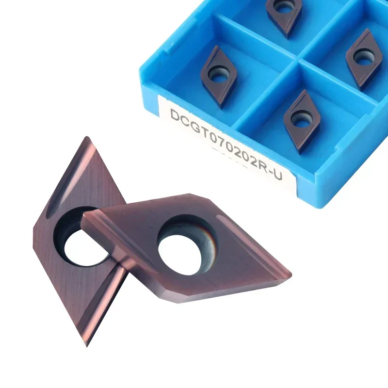 DCGT11T302L-U DCGT070204R-U Grooved Front‑Cut Swiss‑Type Lathe Inserts For Stainless Steel Finishing, High‑Light Turning Inserts