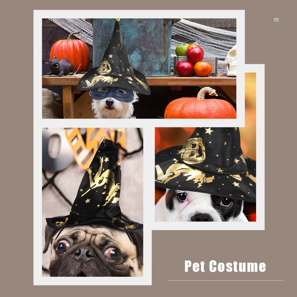 1Set Pet Costume Wizard Cloak Hat Set Chic and Creative Shape High-Quality Material Festive Gift for Small Dogs Cats