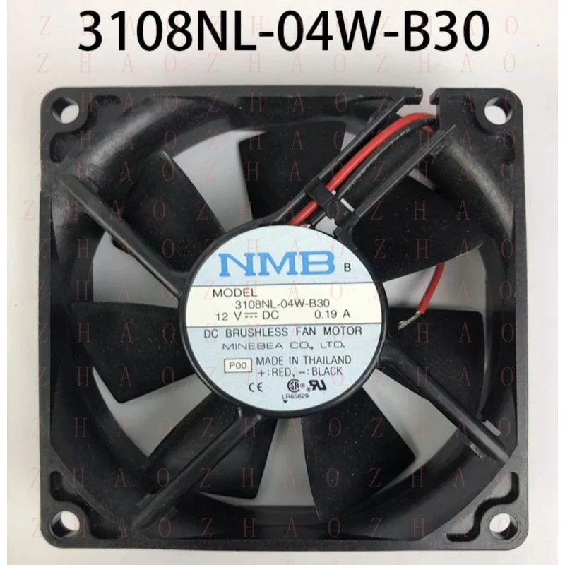L+  Chassis Cooling for NMB Fan 3108NL-04W-B30 2 wire 12V DC 0.19A 80*80*20mm