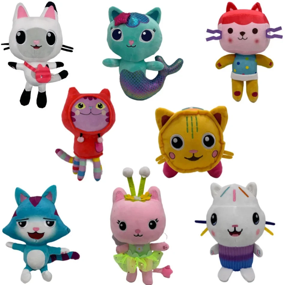 The Gabby Dollhouse Plush Toy Mercat Cartoon Stuffed Animals Mermaid Cat Plushie Doll Kids Birthday Christams Gifts