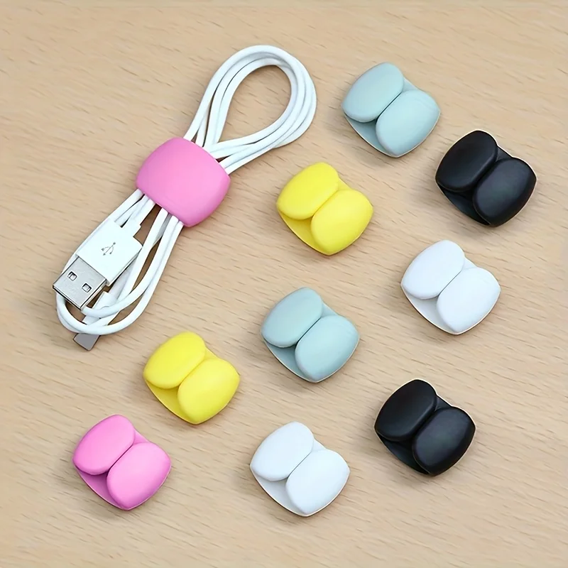 5/10pcs,Multi-Functional Cable Organizer Clips,Suitable for Charging Cords and Earphone Wires - Anti-Tangle Storage Solution.