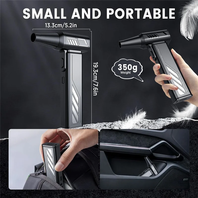 AB41-Compressed Air Duster,Turbo-Fan-Pc Duster Electric Brushless 300000RPM-Air Duster Blower Portable Jet Turbo Fan