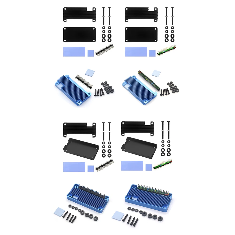 Enclosure Housing Case CNC Armored Shell Aluminum Alloy Cooling Heat Sink Housings with Pin Header for Raspberry Pi Zero/Zero W