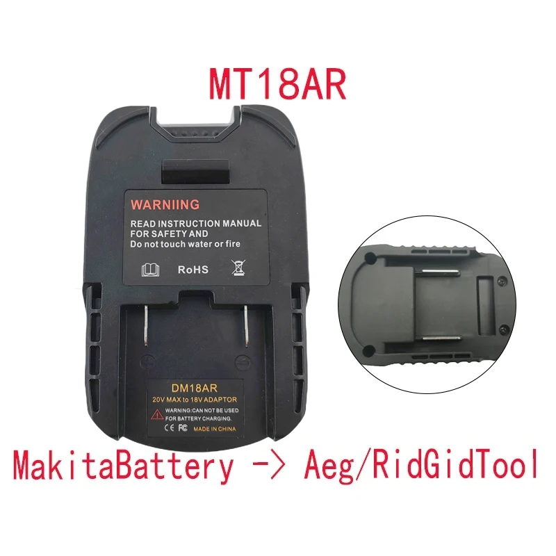 MT18AR Adapter for Makita 18V To AEG RIDGID 18V Li-Ion Battery Adapter Compatible with RIDGID Cordless Tools Electric Drill