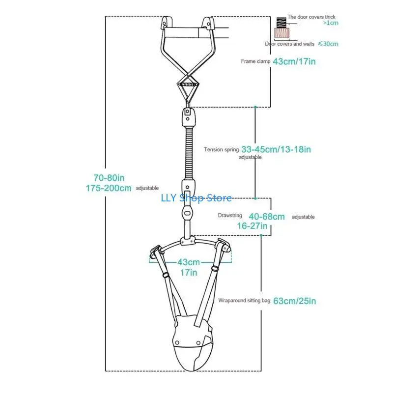 T8UD الرضع المدخل الطائر قابل للتعديل لحقيبة مقعد الطفل باب سوينغ الطائر أرجوحة القفز كرسي التمارين