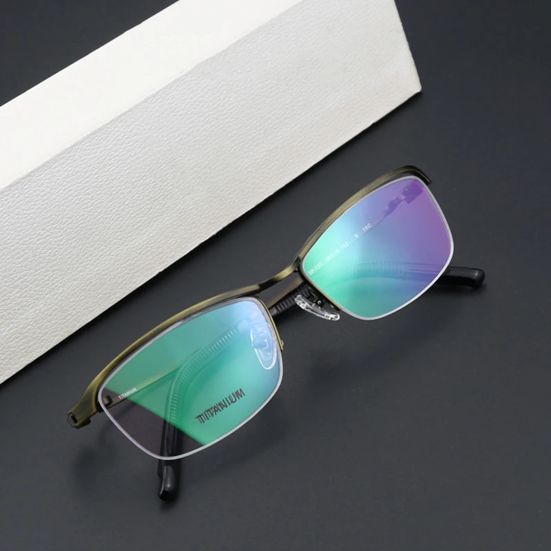 

Half Frame Titanium Glasses Men Fashion Optical Myopia Eyeglass Ultra Light Eyewear Women Prescription Spectacles