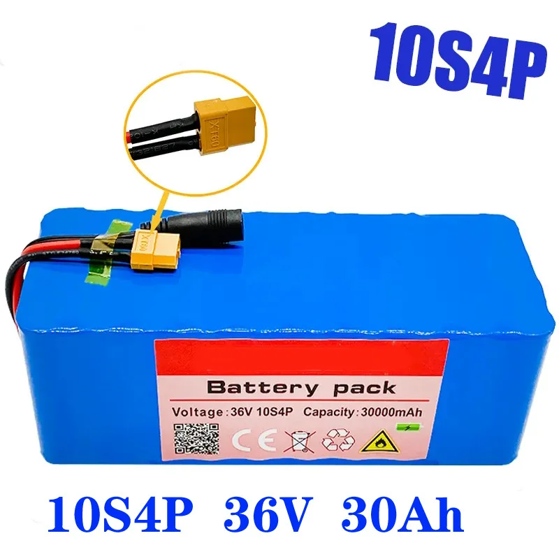 18650 lithium battery pack 36V30000mAh10 string 4 parallel lithium ion battery pack charger
