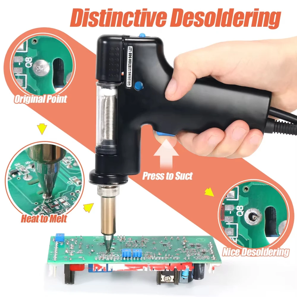 2026 YIHUA 948 Tin Gun for 948 Low Frequency Tin Gun Soldering Station Suction Soldering Iron Desoldering Tool