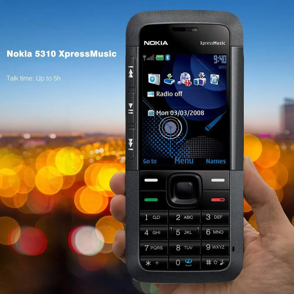 Nokia 5310xm c2/wcdma 3G telefone celular, teclado ultra-fino, câmera 3G, para crianças