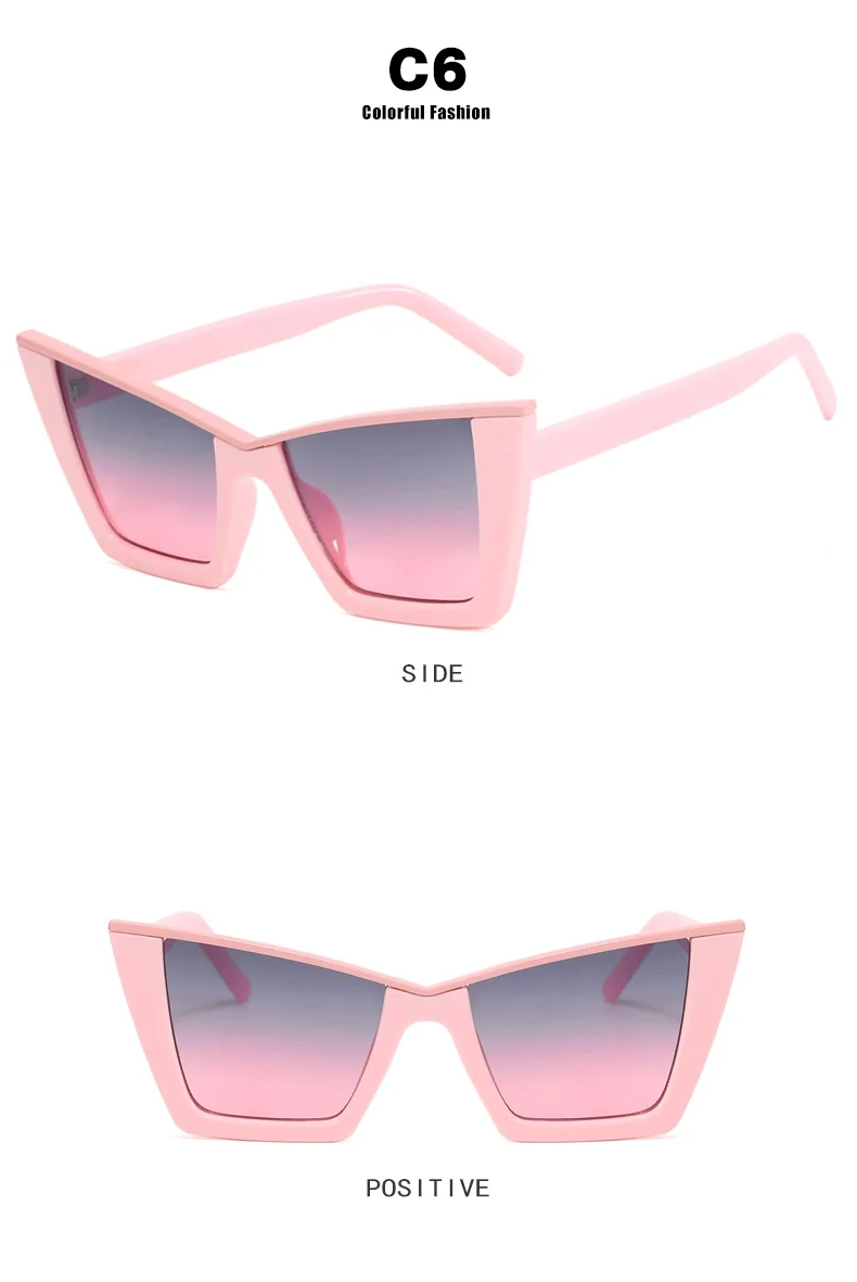 Vintage Oversized Cat-Eye-Sonnenbrille für Damen, Luxusmarken-Designerbrille, Sommer-Reise-Fotografie-Sonnenbrille, Herren, UV400 – Detail 12