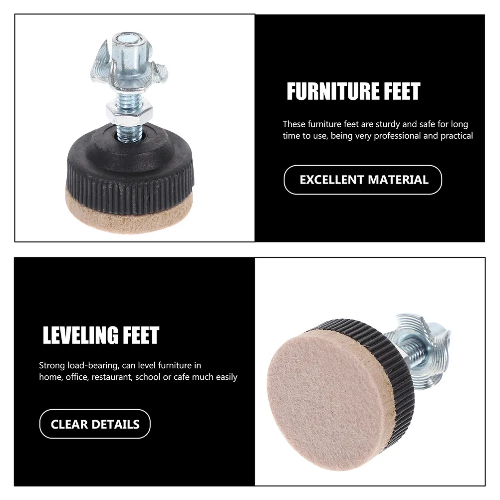 6Pcs Furniture Leveling Feet Adjustable Table Chair Legs Heavy Duty Levelers Felt Protect Floor Scratch Furniture Leveler