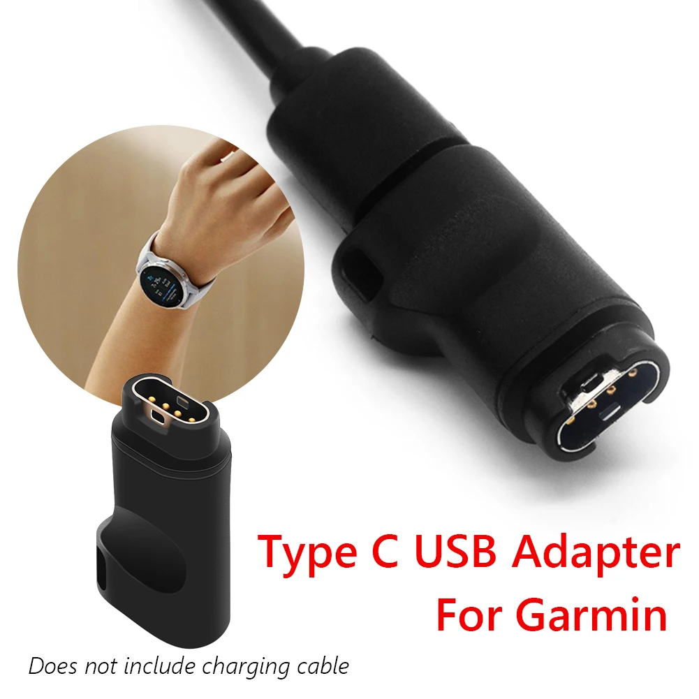 Portable Charger Converter USB C to 4pin Smartwatch Charging Accessory For Garmin Venu/2/2S/SQ/Lily