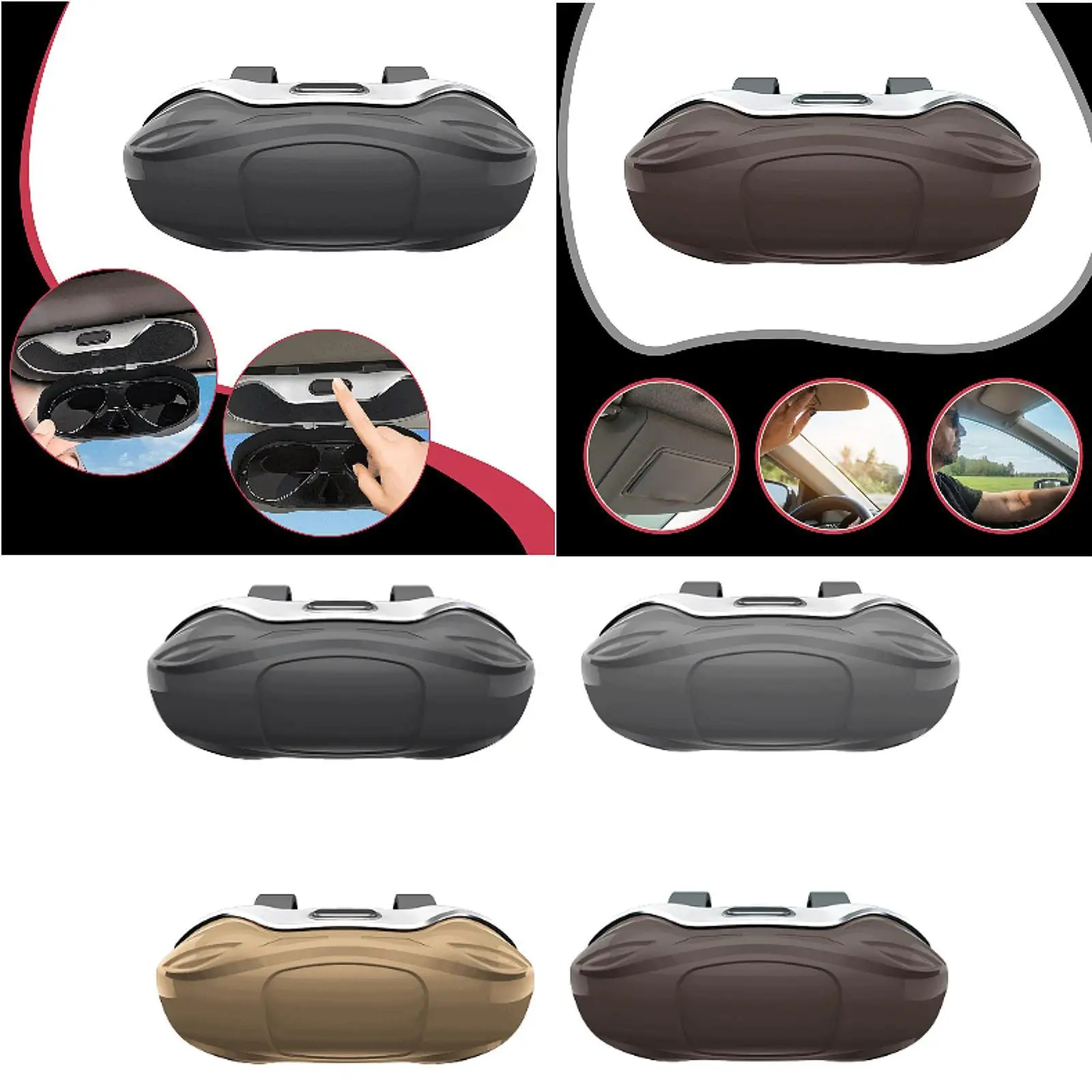 

Держатель солнцезащитных очков для автомобильного козырька, компактная удобная защитная коробка