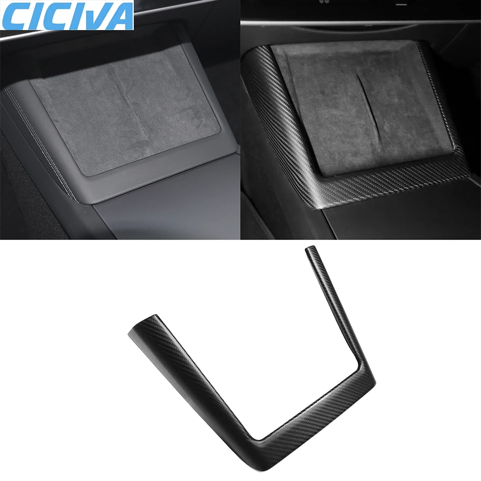 

Dry Carbon Fiber Hardware Patch For Tesla Model 3 2023-up Central Control Wireless Charging Protection Car Interior Accessories