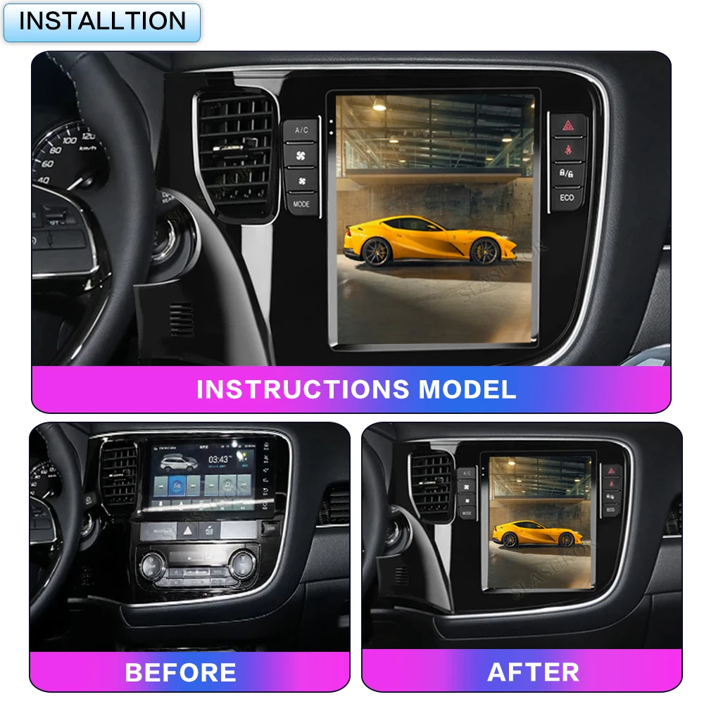 9.7 inch car GPS radio, Android multimedia player, DSP, stereo system, applicable to Mitsubishi Outlander 2012-2018