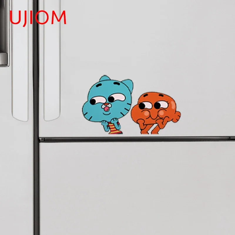 UJIOM 13cm Darwin Gumball Tear Anime Wall Stickers Sunscreen Graffiti Baby Nursery Room Surfboard Decal Amusing Home Decor