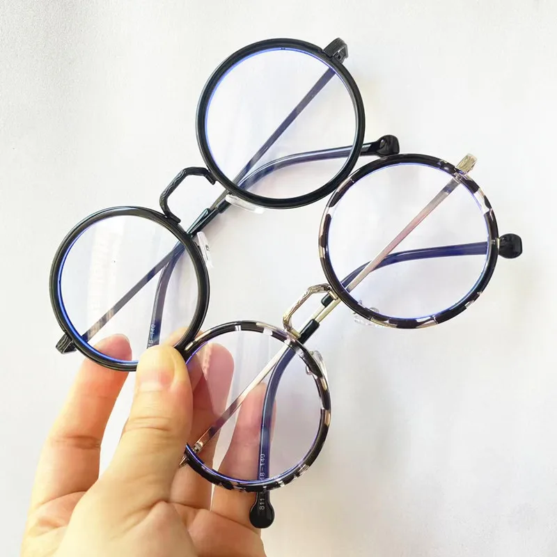 

Fashion Optical Light Glasses Unisex Round Eyeglasses Simplity Anti-UV Spectacles Retro Alloy Frame Eyewear Ornamental