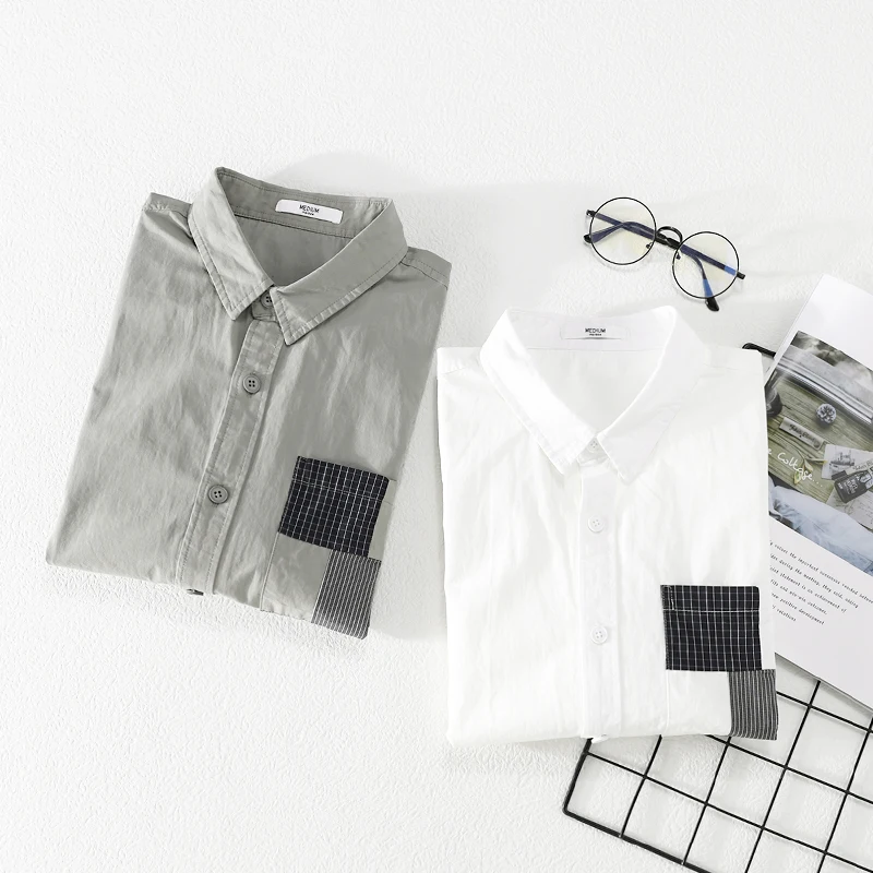 New Italy Designer Short-sleeve Casual Patchwork Brand Cotton Shirts For Men Simple Comfortable Tops Clothing Camisa Masculina