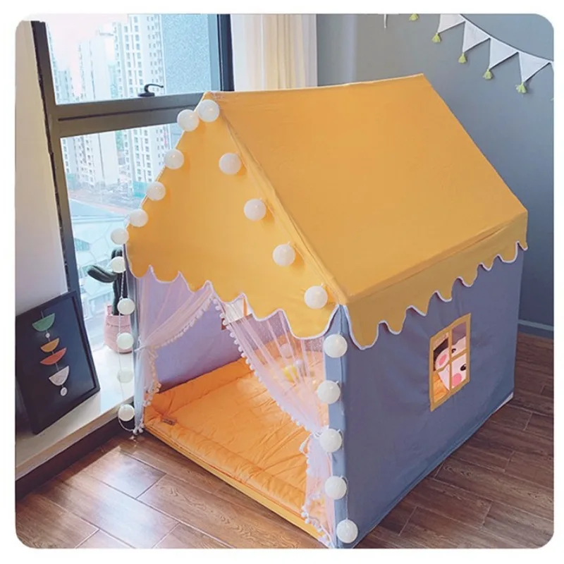 Tienda de campaña portátil para niños, Tipi plegable, casa de juegos para bebés, Castillo de fiesta de princesa rosa para Niñas Grandes, decoración