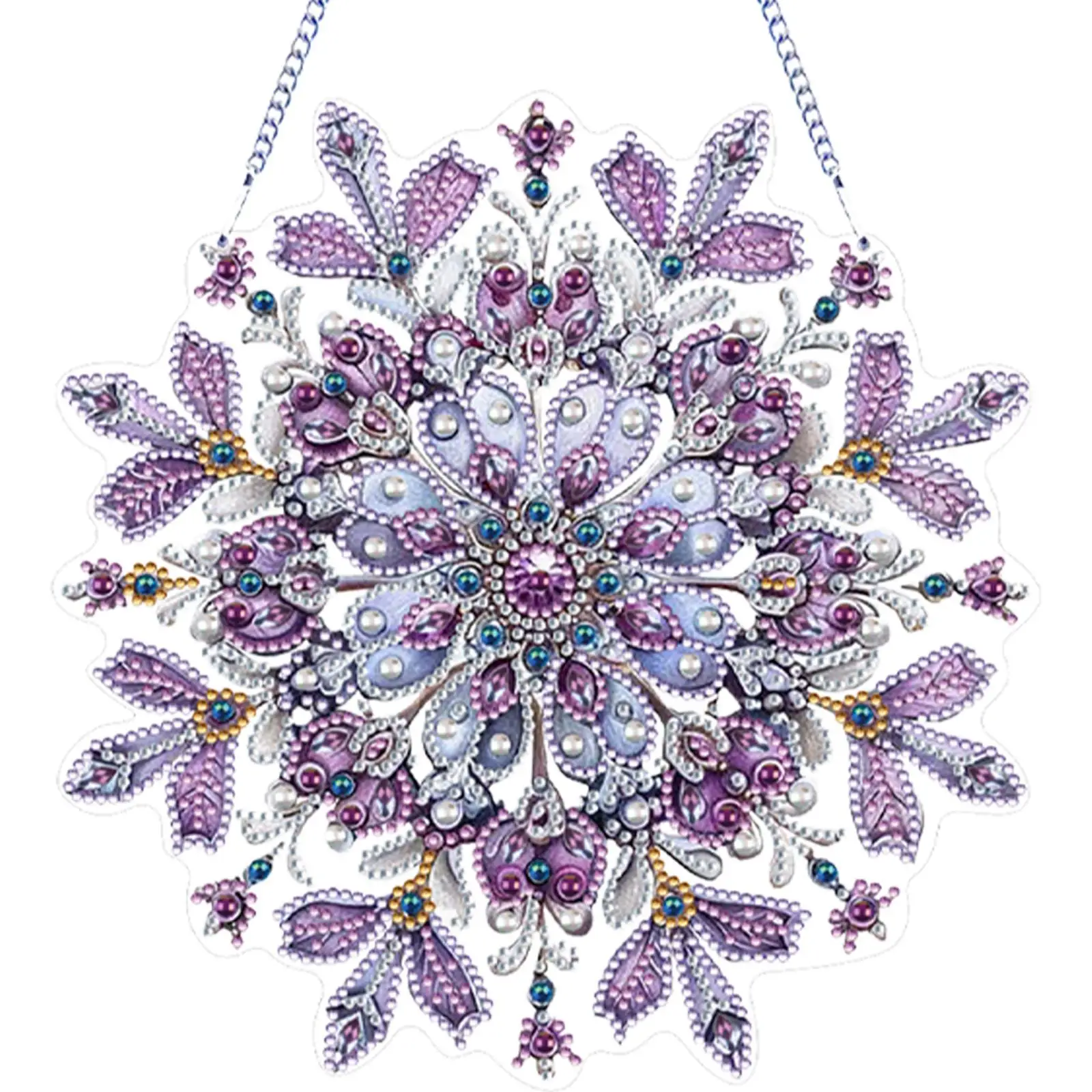 

Winter Snowflake 2D Flat DIY Hanging Diamond Art Kits Diamond Painting Set Diamond Art Pendant Home Wall Decoration Crafts