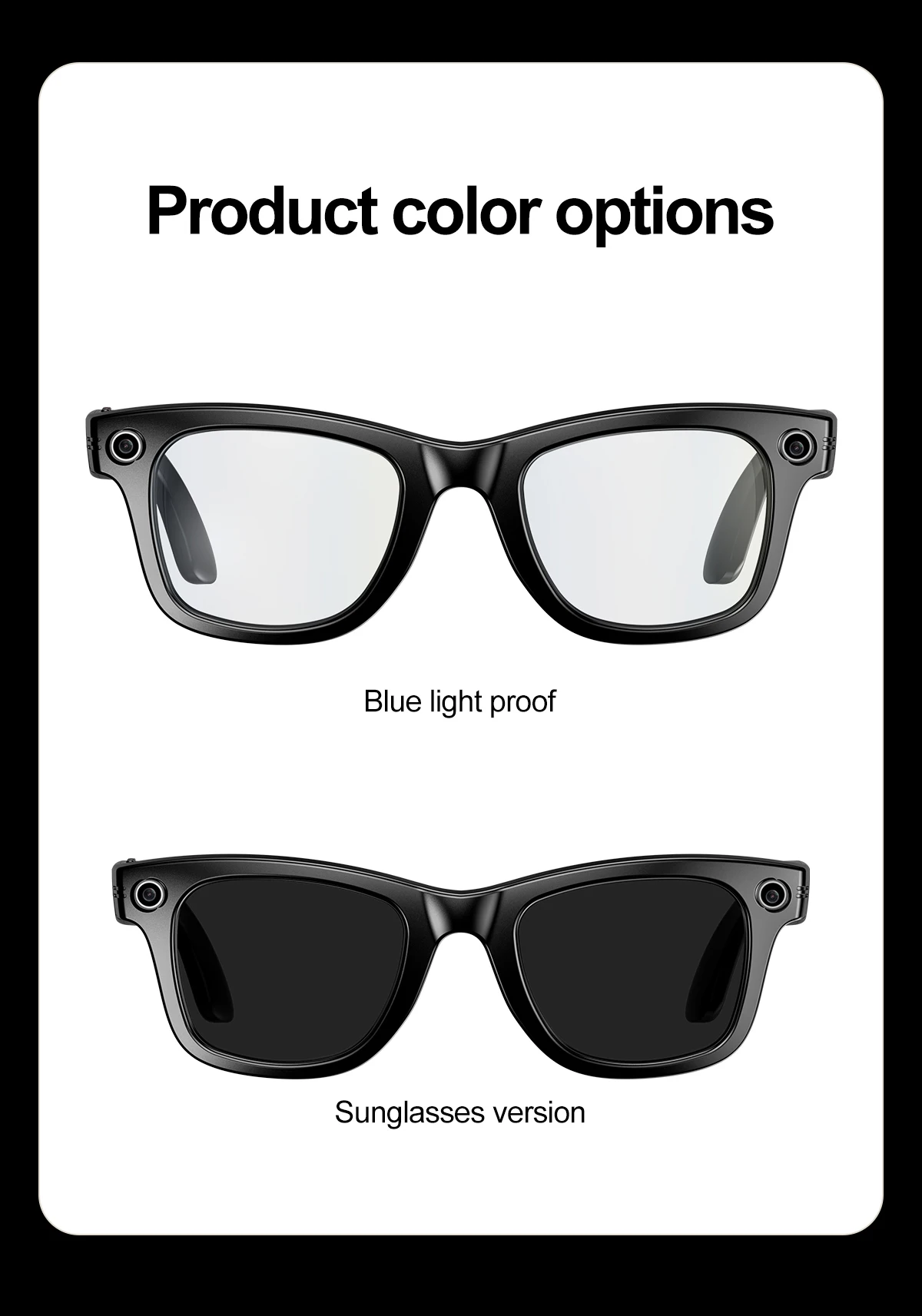 

Умные очки с искусственным интеллектом, камера распознавания видеозаписи, Bluetooth-вызов, аккумулятор, голосовой помощник, управление умными очками