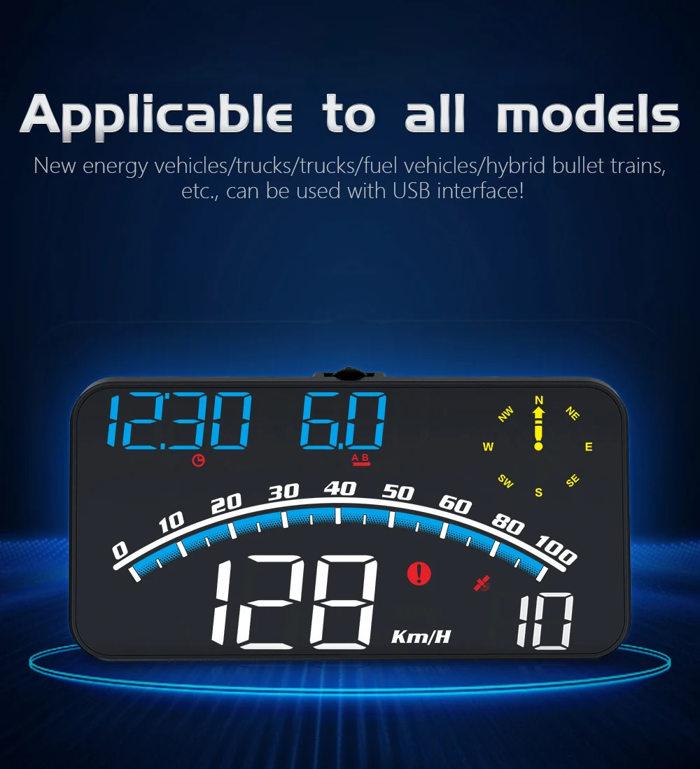 HUD G10 Head-up-Display für Auto Universeller Digitaler Geschwindigkeitsmesser GPS-Tachometer MPH KMH Projektion mit Halterung Auto-Innenausstattung – Detail 1