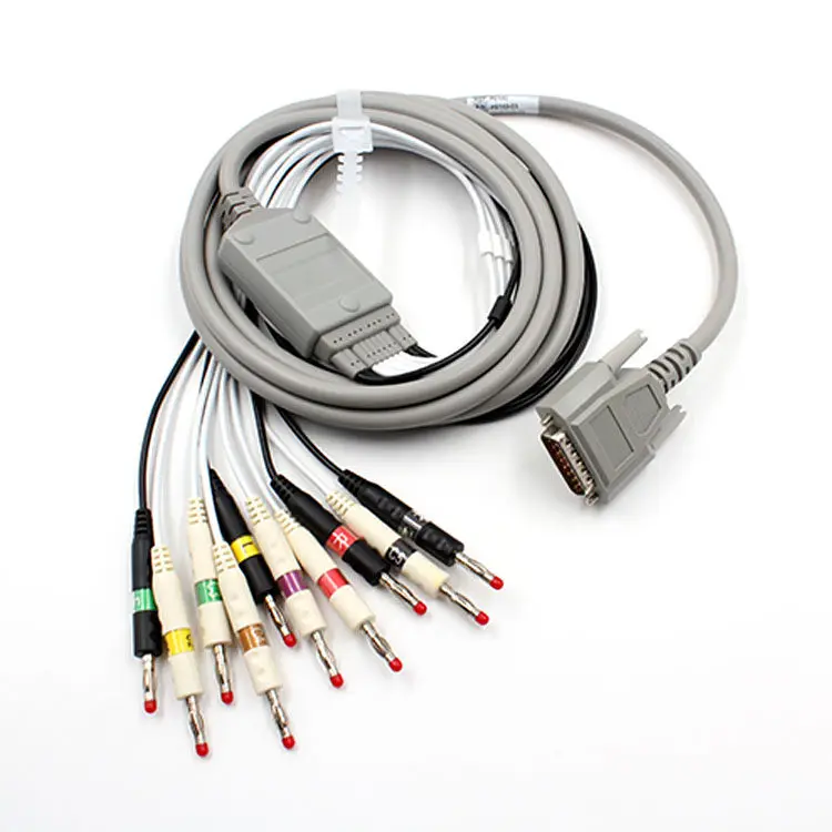 互換性のある日本の光電心電計ecg9620p-9130-1350-10リードecgリード線に適しています。