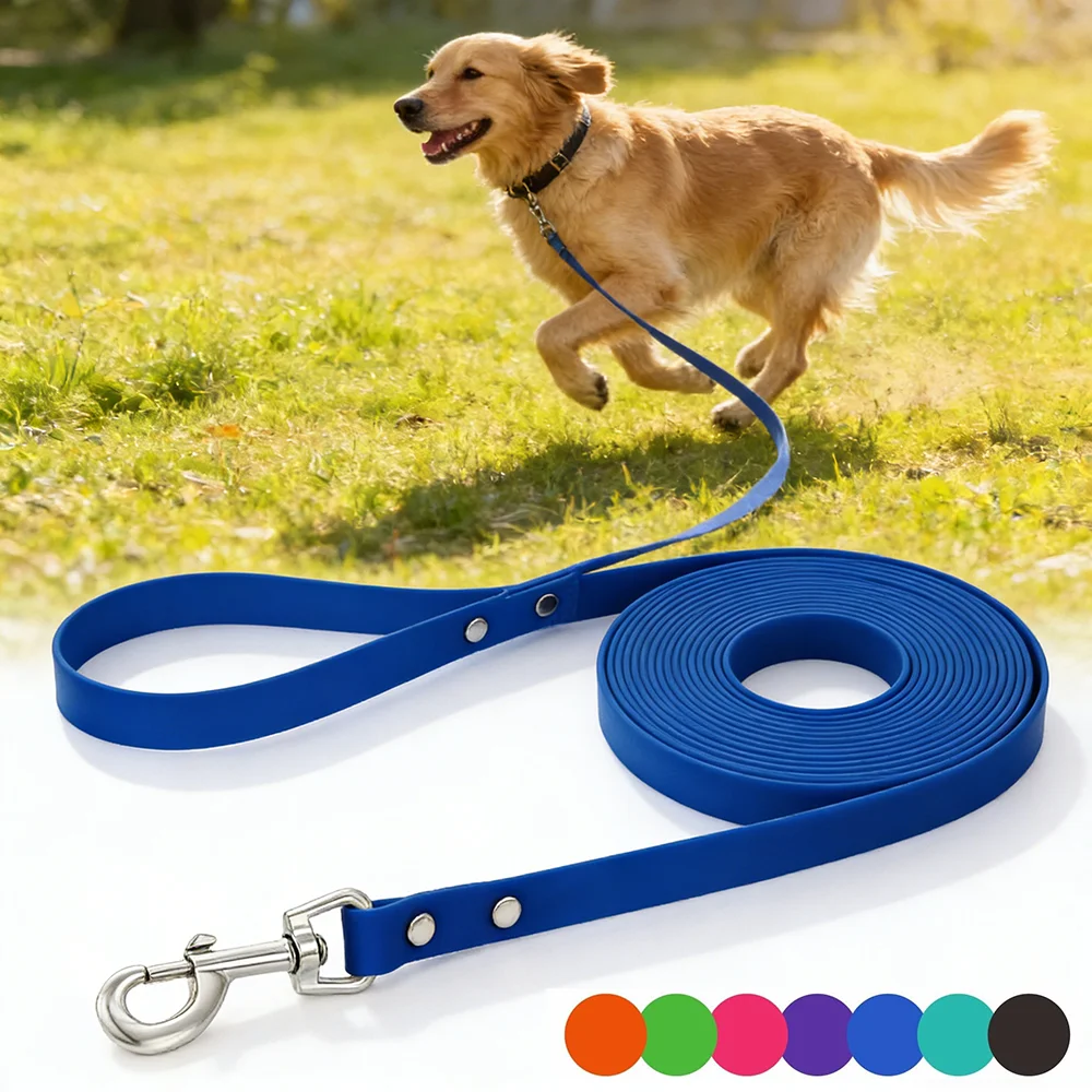 

Dog Leash Waterproof Training Recall Long PVC Pet Leashes Durable Easy Clean 3M 5M 10M 15M Great for Training Beach Yard Play