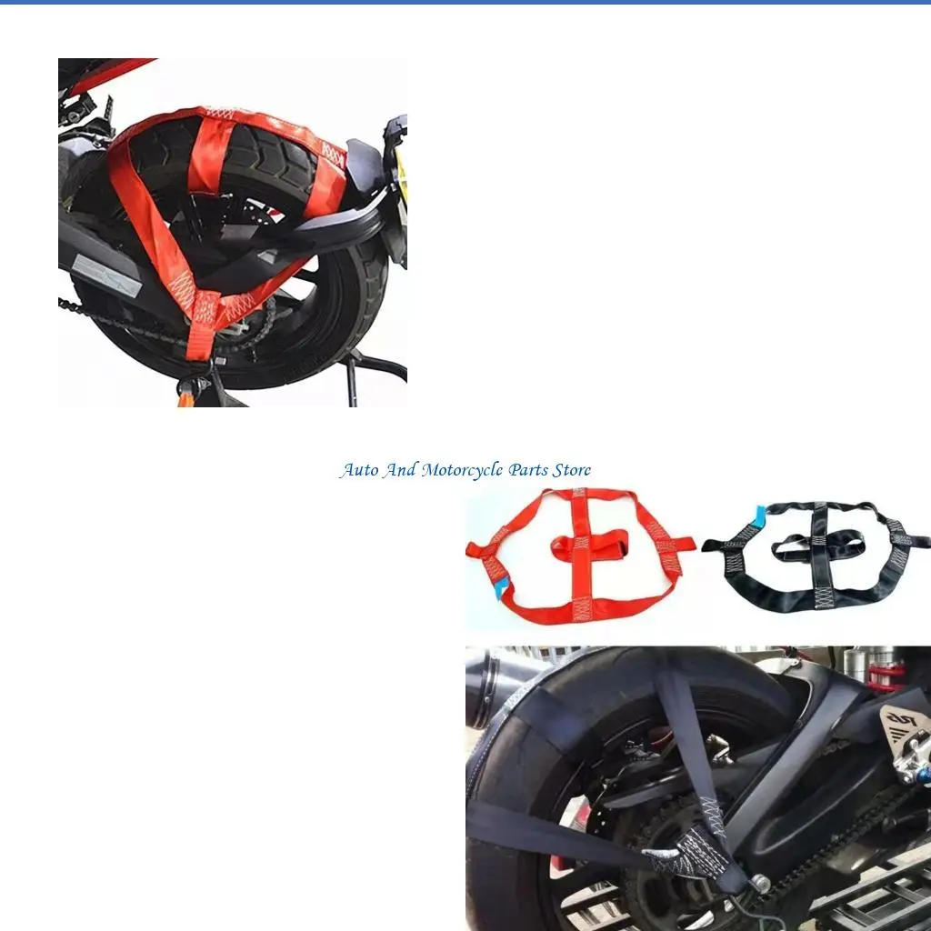 P9FD Polyester Motorbike Rear Wheel Restraint Wheel Tie Down Strap for Transportation