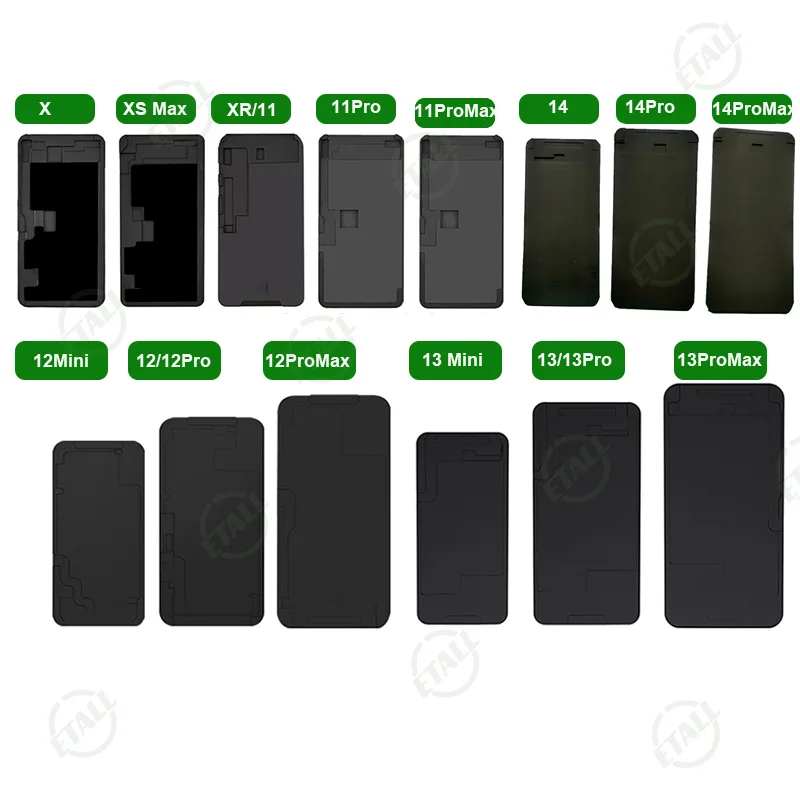 Laminação Mat Mold para Tela LCD, Ferramentas de Reparação, Recondition Mould, Sem Dura, Cabo Flex, Black Rubber Pad, OCA, iPhone X, iPhone 14, Pro Max